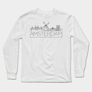 Amsterdam Minimal Skyline Long Sleeve T-Shirt